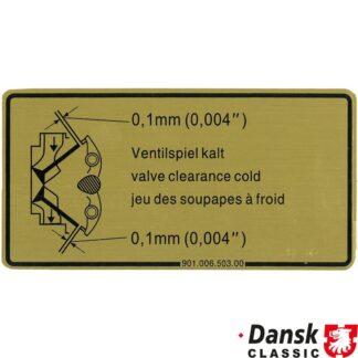Sticker, adjustment valve clearence