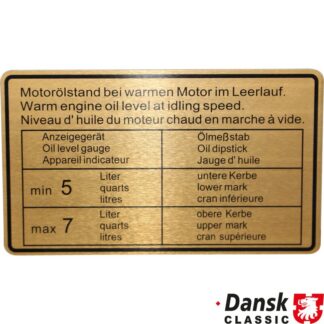 Sticker, engine oil level