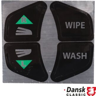 Sticker set, wiper and indicator