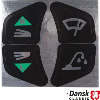 Sticker set, wiper and indicator
