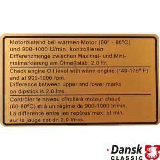 Sticker, engine oil level