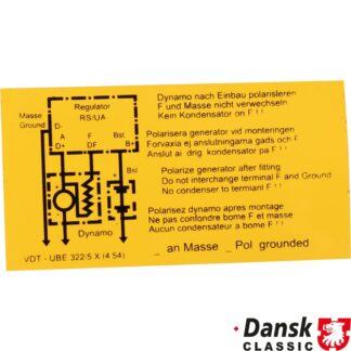 Sticker, "Polarize generator after fitting"