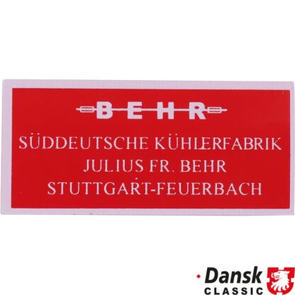 Sticker, "Behr, Süddeutsche Kühlerfabrik"