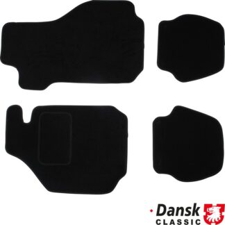 Floor mat set, front/rear, black, 4 pieces