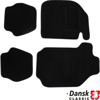 Floor mat set, front/rear, black, 4 pieces