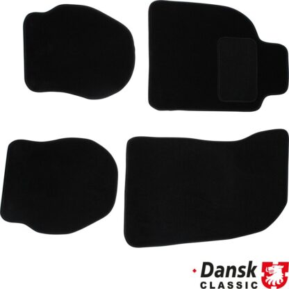 Floor mat set, front/rear, black, 4 pieces