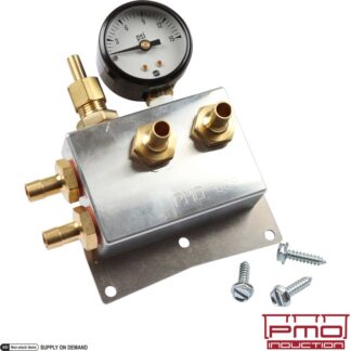Fuel pressure regulator with barbed fittings