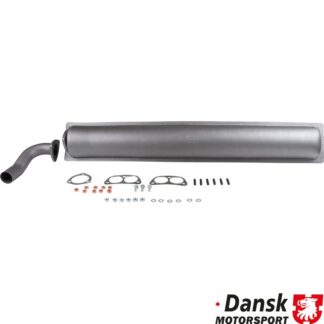 Exhaust set rear, Sport, with one Ø45 mm tail pipe and mounting kit. Made of black painted steel