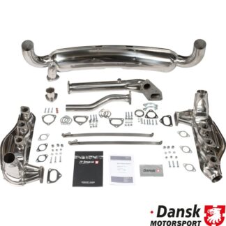 Exhaust set, with two Ø84 mm tail pipes. Made of polished stainless steel. Including heat exchangers