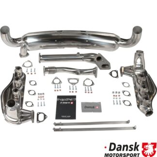 Exhaust set, with two Ø84 mm tail pipes. Made of polished stainless steel. Including heat exchangers