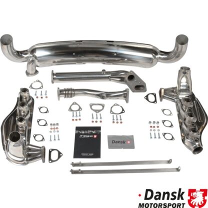 Exhaust set, with two Ø84 mm tail pipes. Made of polished stainless steel. Including heat exchangers