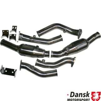 Catalytic converter set, Sport, 100 cells. For Bischoff and Gillet exhaust system. Made of polished stainless steel