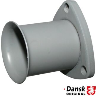 Connector flange for cross over pipe. Made of steel with grey paint