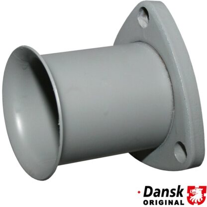 Connector flange for cross over pipe. Made of steel with grey paint