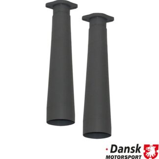 Racing tube set from racing heat exchanger (91.019S/91.020S) without heating function to exhaust, 2 pieces. Made of steel with heat resistant grey paint