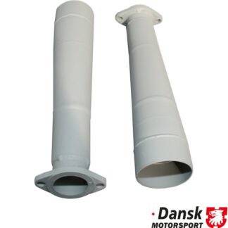 Racing tube set from racing heat exchanger without heating function to exhaust, 2 pieces. Made of steel with grey paint