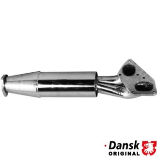 Pre-silencer. Made of polished stainless steel. With TÜV/EEC approval