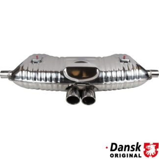 Exhaust rear, OE style, with two Ø80 mm "S" tail pipes, standard sound. Made of stainless steel. With TÜV/EEC approval for 2.5 L engine