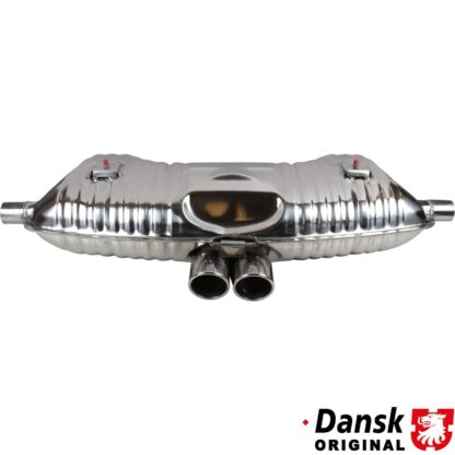 Exhaust rear, OE style, with two Ø80 mm "S" tail pipes, standard sound. Made of stainless steel. With TÜV/EEC approval for 2.5 L engine