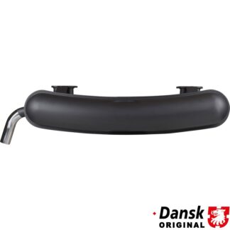 Exhaust rear, with one polished Ø48 mm stainless steel tail pipe. Made of steel with grey heat resistant paint