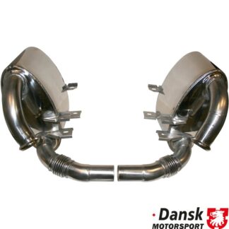 Exhaust set rear, Sport, "Super Sound". Made of polished stainless steel