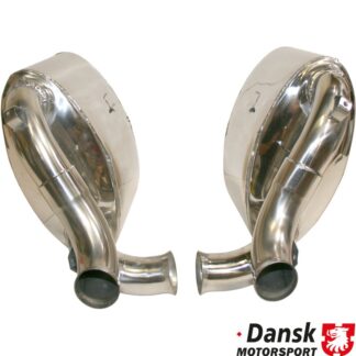 Exhaust set rear, Sport, 60 mm inside/outside tubing. Made of polished stainless steel