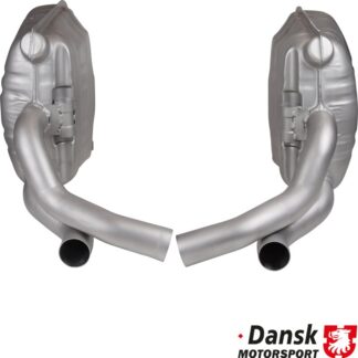 Exhaust set rear, Sport, OE style. Made of glass bead blasted stainless steel