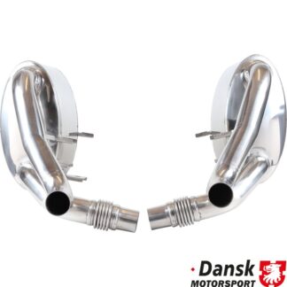 Exhaust set rear, Sport. Made of polished stainless steel