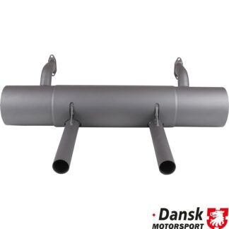 Exhaust rear, Sport, with two tail pipes in Carrera style. Deep sporty sound. Tail pipes constructed to fit perfectly with Carrera rear lower panel, but will come out just under the car body on "non Carreras"
