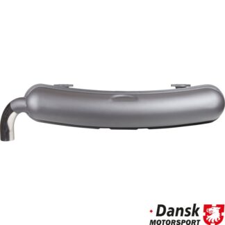 Exhaust rear, Sport, with one Ø70 mm tail pipe. Made of steel with grey heat resistant paint, tail pipe of polished stainless steel. With TÜV/EEC approval