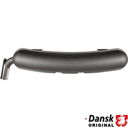 Exhaust rear, with one Ø57 mm tail pipe and chrome tip. Made of stainless steel with grey heat resistant paint. With TÜV/EEC approval