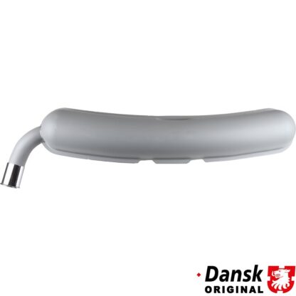 Exhaust rear, with one Ø60 mm tail pipe and chrome tip. Made of steel with grey heat resistant paint. With TÜV/EEC approval