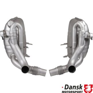 Exhaust set rear, Sport, OE style, with adjustable sound valves. Made of glass bead blasted stainless steel