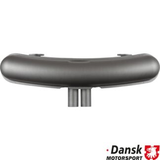 Exhaust rear, Sport, GT3 style, with two Ø63 mm center tail pipes. Made of steel with grey heat resistant paint