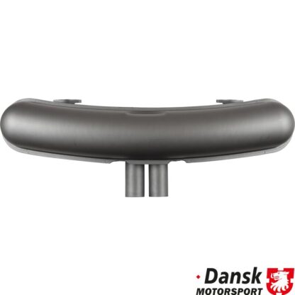 Exhaust rear, Sport, GT3 style, with two Ø63 mm center tail pipes. Made of steel with grey heat resistant paint