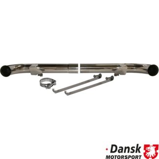 Cup pipe set with 2 mounting straps. Replacing the intermediate exhaust. Made of polished stainless steel