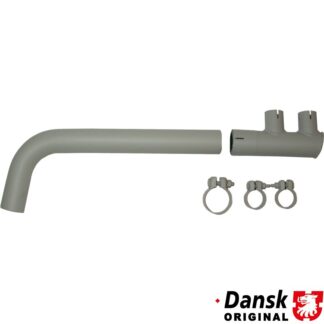 Tail pipe set with clamps. Made of steel with grey paint