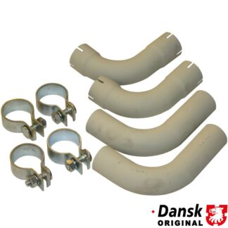Tail pipe set with clamps (complete set not available from Porsche). Made of steel with grey paint