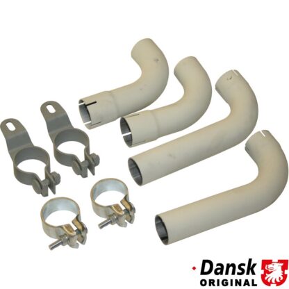 Tail pipe set with clamps (complete set not available from Porsche). Made of steel with grey paint