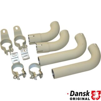 Tail pipe set with clamps (complete set not available from Porsche). Made of steel with grey paint