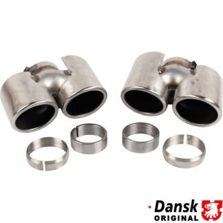 Tail pipe set, left/right, Carrera look. Made of stainless steel