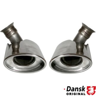 Tail pipe set, left/right. Made of polished stainless steel