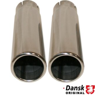 Tail pipe set, left/right. Fits 1620603100 (PO-92104). Made of polished stainless steel