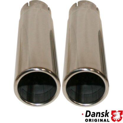 Tail pipe set, left/right. Fits 1620603100 (PO-92104). Made of polished stainless steel