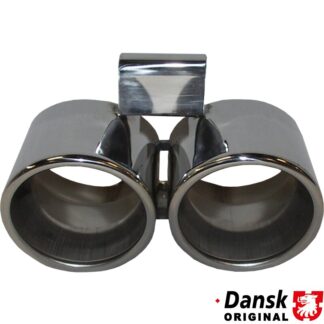 Tail pipe, Dual look, 2xØ80 mm. Made of polished stainless steel