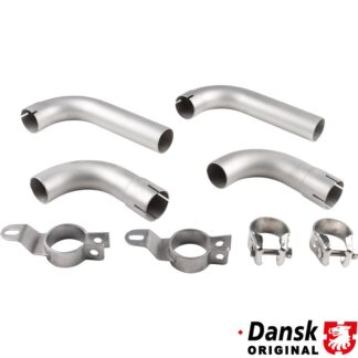 Tail pipe set with clamps (complete set not available from Porsche). Made of stainless steel