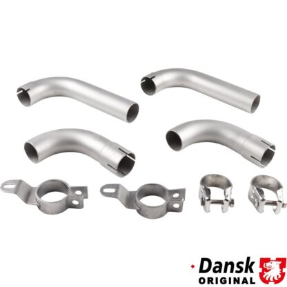 Tail pipe set with clamps (complete set not available from Porsche). Made of stainless steel