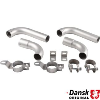 Tail pipe set with clamps (complete set not available from Porsche). Made of stainless steel