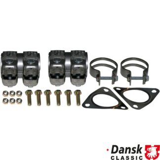 Mounting kit for dummy catalytic pipes. The kit includes clamps, gaskets, nuts and bolts