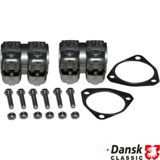 Mounting kit for dummy catalytic pipes. The kit includes clamps, gaskets, nuts and bolts